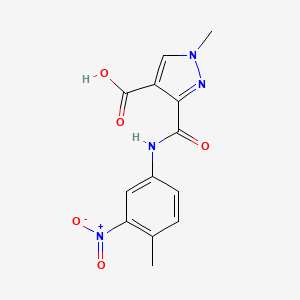 molecular formula C13H12N4O5 B4368611 1-methyl-3-{[(4-methyl-3-nitrophenyl)amino]carbonyl}-1H-pyrazole-4-carboxylic acid 