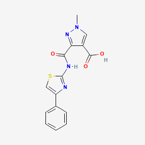 molecular formula C15H12N4O3S B4368656 1-methyl-3-{[(4-phenyl-1,3-thiazol-2-yl)amino]carbonyl}-1H-pyrazole-4-carboxylic acid 