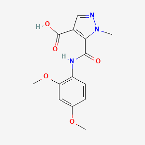 molecular formula C14H15N3O5 B4368670 5-{[(2,4-dimethoxyphenyl)amino]carbonyl}-1-methyl-1H-pyrazole-4-carboxylic acid 