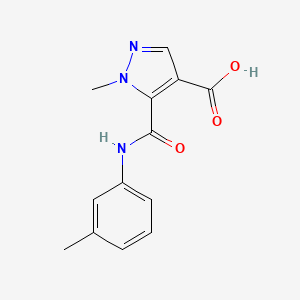 molecular formula C13H13N3O3 B4368678 1-methyl-5-{[(3-methylphenyl)amino]carbonyl}-1H-pyrazole-4-carboxylic acid 