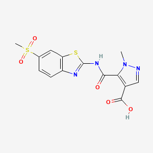 1-methyl-5-({[6-(methylsulfonyl)-1,3-benzothiazol-2-yl]amino}carbonyl)-1H-pyrazole-4-carboxylic acid