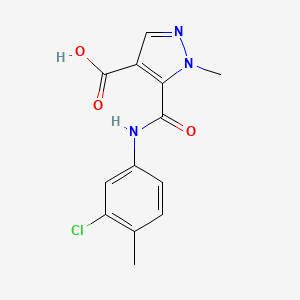 molecular formula C13H12ClN3O3 B4368689 5-{[(3-chloro-4-methylphenyl)amino]carbonyl}-1-methyl-1H-pyrazole-4-carboxylic acid 
