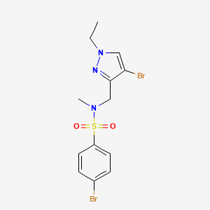 4-bromo-N-[(4-bromo-1-ethyl-1H-pyrazol-3-yl)methyl]-N-methylbenzenesulfonamide