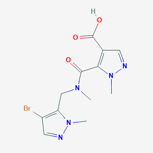 molecular formula C12H14BrN5O3 B4368721 5-{[[(4-bromo-1-methyl-1H-pyrazol-5-yl)methyl](methyl)amino]carbonyl}-1-methyl-1H-pyrazole-4-carboxylic acid 
