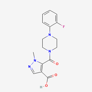 molecular formula C16H17FN4O3 B4368750 5-{[4-(2-fluorophenyl)-1-piperazinyl]carbonyl}-1-methyl-1H-pyrazole-4-carboxylic acid 