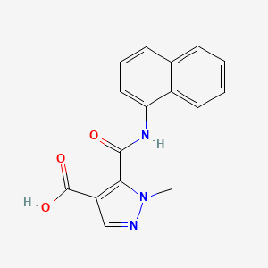 molecular formula C16H13N3O3 B4368823 1-methyl-5-[(1-naphthylamino)carbonyl]-1H-pyrazole-4-carboxylic acid 