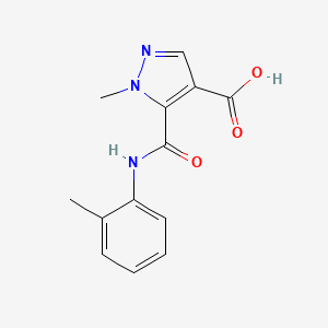 molecular formula C13H13N3O3 B4368836 1-methyl-5-{[(2-methylphenyl)amino]carbonyl}-1H-pyrazole-4-carboxylic acid 