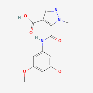 molecular formula C14H15N3O5 B4368856 5-{[(3,5-dimethoxyphenyl)amino]carbonyl}-1-methyl-1H-pyrazole-4-carboxylic acid 