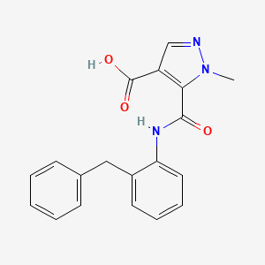 molecular formula C19H17N3O3 B4368861 5-{[(2-benzylphenyl)amino]carbonyl}-1-methyl-1H-pyrazole-4-carboxylic acid 