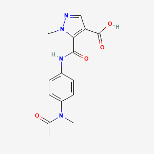 molecular formula C15H16N4O4 B4368864 5-({4-[ACETYL(METHYL)AMINO]ANILINO}CARBONYL)-1-METHYL-1H-PYRAZOLE-4-CARBOXYLIC ACID 