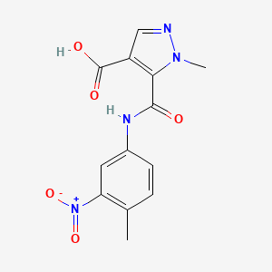molecular formula C13H12N4O5 B4368870 1-methyl-5-{[(4-methyl-3-nitrophenyl)amino]carbonyl}-1H-pyrazole-4-carboxylic acid 