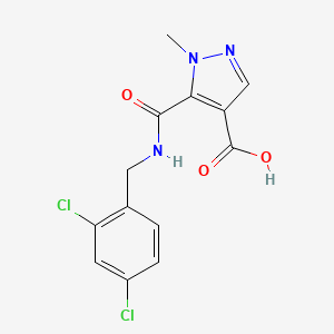 molecular formula C13H11Cl2N3O3 B4368873 5-{[(2,4-dichlorobenzyl)amino]carbonyl}-1-methyl-1H-pyrazole-4-carboxylic acid 