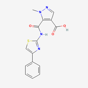 1-methyl-5-{[(4-phenyl-1,3-thiazol-2-yl)amino]carbonyl}-1H-pyrazole-4-carboxylic acid