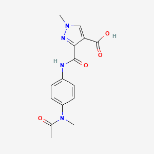 molecular formula C15H16N4O4 B4368891 3-[({4-[acetyl(methyl)amino]phenyl}amino)carbonyl]-1-methyl-1H-pyrazole-4-carboxylic acid 
