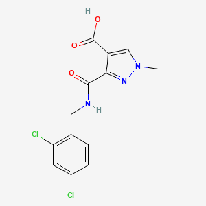 molecular formula C13H11Cl2N3O3 B4368896 3-{[(2,4-dichlorobenzyl)amino]carbonyl}-1-methyl-1H-pyrazole-4-carboxylic acid 