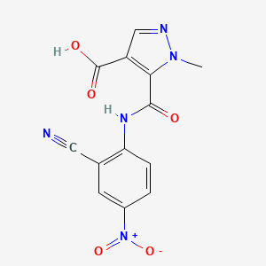 molecular formula C13H9N5O5 B4368928 5-{[(2-cyano-4-nitrophenyl)amino]carbonyl}-1-methyl-1H-pyrazole-4-carboxylic acid 