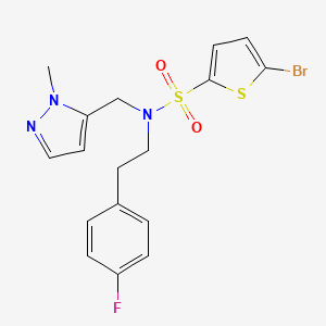 molecular formula C17H17BrFN3O2S2 B4368937 5-bromo-N-[2-(4-fluorophenyl)ethyl]-N-[(1-methyl-1H-pyrazol-5-yl)methyl]-2-thiophenesulfonamide 