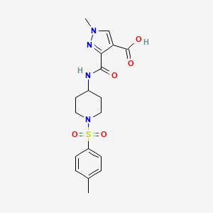 molecular formula C18H22N4O5S B4368973 1-methyl-3-[({1-[(4-methylphenyl)sulfonyl]-4-piperidinyl}amino)carbonyl]-1H-pyrazole-4-carboxylic acid 