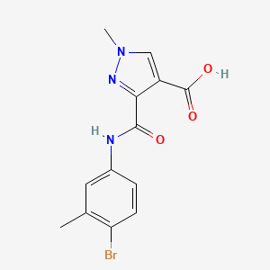 molecular formula C13H12BrN3O3 B4368986 3-{[(4-bromo-3-methylphenyl)amino]carbonyl}-1-methyl-1H-pyrazole-4-carboxylic acid 