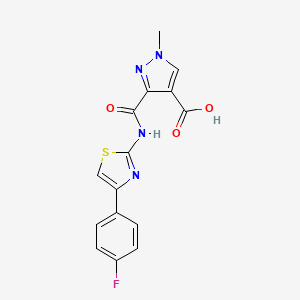 molecular formula C15H11FN4O3S B4368994 3-({[4-(4-fluorophenyl)-1,3-thiazol-2-yl]amino}carbonyl)-1-methyl-1H-pyrazole-4-carboxylic acid 