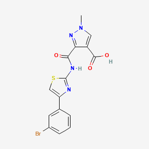 molecular formula C15H11BrN4O3S B4369002 3-({[4-(3-bromophenyl)-1,3-thiazol-2-yl]amino}carbonyl)-1-methyl-1H-pyrazole-4-carboxylic acid 
