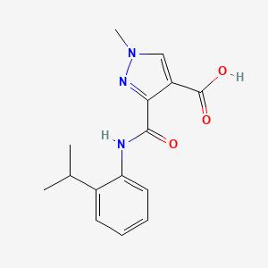 molecular formula C15H17N3O3 B4369010 3-{[(2-isopropylphenyl)amino]carbonyl}-1-methyl-1H-pyrazole-4-carboxylic acid 
