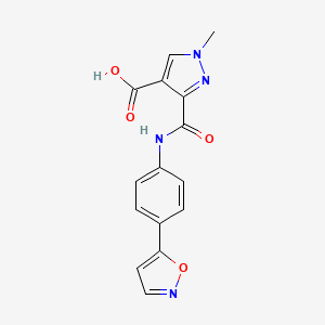 molecular formula C15H12N4O4 B4369036 3-({[4-(5-isoxazolyl)phenyl]amino}carbonyl)-1-methyl-1H-pyrazole-4-carboxylic acid 