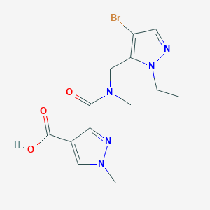 molecular formula C13H16BrN5O3 B4369037 3-{[[(4-bromo-1-ethyl-1H-pyrazol-5-yl)methyl](methyl)amino]carbonyl}-1-methyl-1H-pyrazole-4-carboxylic acid 