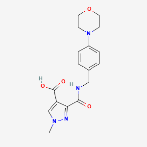 molecular formula C17H20N4O4 B4369054 1-methyl-3-({[4-(4-morpholinyl)benzyl]amino}carbonyl)-1H-pyrazole-4-carboxylic acid 