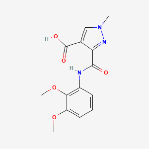 molecular formula C14H15N3O5 B4369059 3-{[(2,3-dimethoxyphenyl)amino]carbonyl}-1-methyl-1H-pyrazole-4-carboxylic acid 