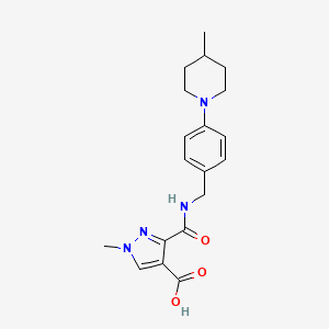 molecular formula C19H24N4O3 B4369063 1-methyl-3-({[4-(4-methyl-1-piperidinyl)benzyl]amino}carbonyl)-1H-pyrazole-4-carboxylic acid 