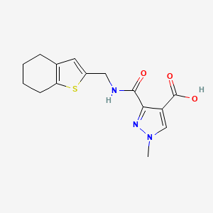 molecular formula C15H17N3O3S B4369069 1-methyl-3-{[(4,5,6,7-tetrahydro-1-benzothien-2-ylmethyl)amino]carbonyl}-1H-pyrazole-4-carboxylic acid 