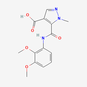 molecular formula C14H15N3O5 B4369083 5-{[(2,3-dimethoxyphenyl)amino]carbonyl}-1-methyl-1H-pyrazole-4-carboxylic acid 
