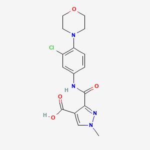 molecular formula C16H17ClN4O4 B4369090 3-({[3-chloro-4-(4-morpholinyl)phenyl]amino}carbonyl)-1-methyl-1H-pyrazole-4-carboxylic acid 