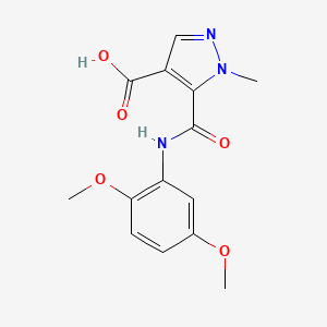 molecular formula C14H15N3O5 B4369096 5-{[(2,5-dimethoxyphenyl)amino]carbonyl}-1-methyl-1H-pyrazole-4-carboxylic acid 