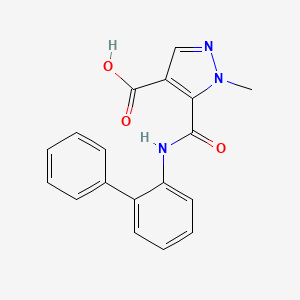 molecular formula C18H15N3O3 B4369107 5-[(2-biphenylylamino)carbonyl]-1-methyl-1H-pyrazole-4-carboxylic acid 