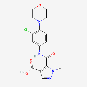 molecular formula C16H17ClN4O4 B4369150 5-({[3-chloro-4-(4-morpholinyl)phenyl]amino}carbonyl)-1-methyl-1H-pyrazole-4-carboxylic acid 