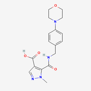molecular formula C17H20N4O4 B4369175 1-methyl-5-({[4-(4-morpholinyl)benzyl]amino}carbonyl)-1H-pyrazole-4-carboxylic acid 
