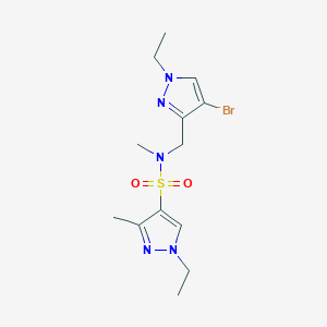 molecular formula C13H20BrN5O2S B4369182 N-[(4-bromo-1-ethyl-1H-pyrazol-3-yl)methyl]-1-ethyl-N,3-dimethyl-1H-pyrazole-4-sulfonamide 