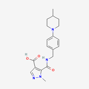 molecular formula C19H24N4O3 B4369183 1-methyl-5-({[4-(4-methyl-1-piperidinyl)benzyl]amino}carbonyl)-1H-pyrazole-4-carboxylic acid 