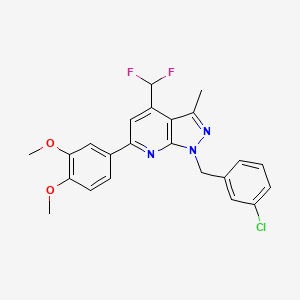 1-(3-chlorobenzyl)-4-(difluoromethyl)-6-(3,4-dimethoxyphenyl)-3-methyl-1H-pyrazolo[3,4-b]pyridine