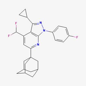 molecular formula C26H26F3N3 B4369211 6-(1-adamantyl)-3-cyclopropyl-4-(difluoromethyl)-1-(4-fluorophenyl)-1H-pyrazolo[3,4-b]pyridine 