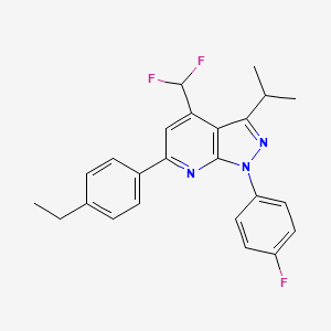 molecular formula C24H22F3N3 B4369246 4-(difluoromethyl)-6-(4-ethylphenyl)-1-(4-fluorophenyl)-3-isopropyl-1H-pyrazolo[3,4-b]pyridine 