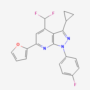 molecular formula C20H14F3N3O B4369251 3-cyclopropyl-4-(difluoromethyl)-1-(4-fluorophenyl)-6-(2-furyl)-1H-pyrazolo[3,4-b]pyridine 