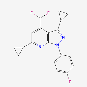 molecular formula C19H16F3N3 B4369255 3,6-dicyclopropyl-4-(difluoromethyl)-1-(4-fluorophenyl)-1H-pyrazolo[3,4-b]pyridine 