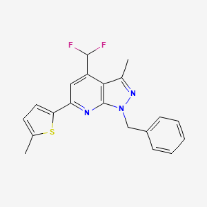 molecular formula C20H17F2N3S B4369268 1-benzyl-4-(difluoromethyl)-3-methyl-6-(5-methyl-2-thienyl)-1H-pyrazolo[3,4-b]pyridine 