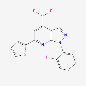 molecular formula C17H10F3N3S B4369281 4-(difluoromethyl)-1-(2-fluorophenyl)-6-(2-thienyl)-1H-pyrazolo[3,4-b]pyridine 