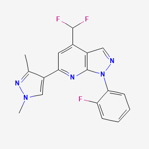 molecular formula C18H14F3N5 B4369283 4-(difluoromethyl)-6-(1,3-dimethyl-1H-pyrazol-4-yl)-1-(2-fluorophenyl)-1H-pyrazolo[3,4-b]pyridine 