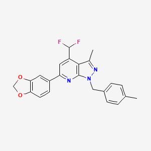 molecular formula C23H19F2N3O2 B4369285 6-(1,3-benzodioxol-5-yl)-4-(difluoromethyl)-3-methyl-1-(4-methylbenzyl)-1H-pyrazolo[3,4-b]pyridine 