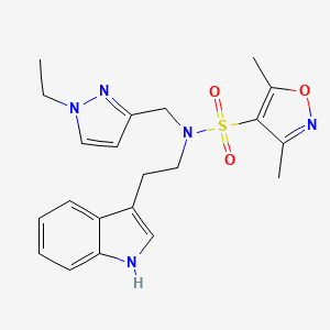 molecular formula C21H25N5O3S B4369309 N-[(1-ethyl-1H-pyrazol-3-yl)methyl]-N-[2-(1H-indol-3-yl)ethyl]-3,5-dimethyl-4-isoxazolesulfonamide 